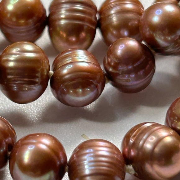 #45 Vintage Brown Baroque Pearl Necklace, 17.5" - Picture 3 of 9